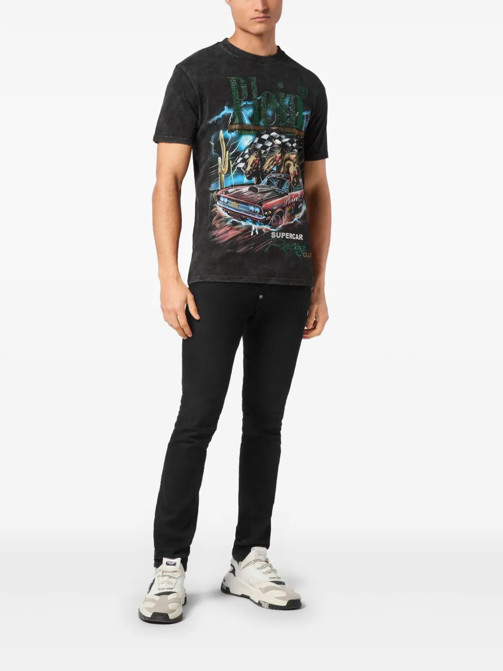 Philipp Plein Racing Club T-shirt - Zwart