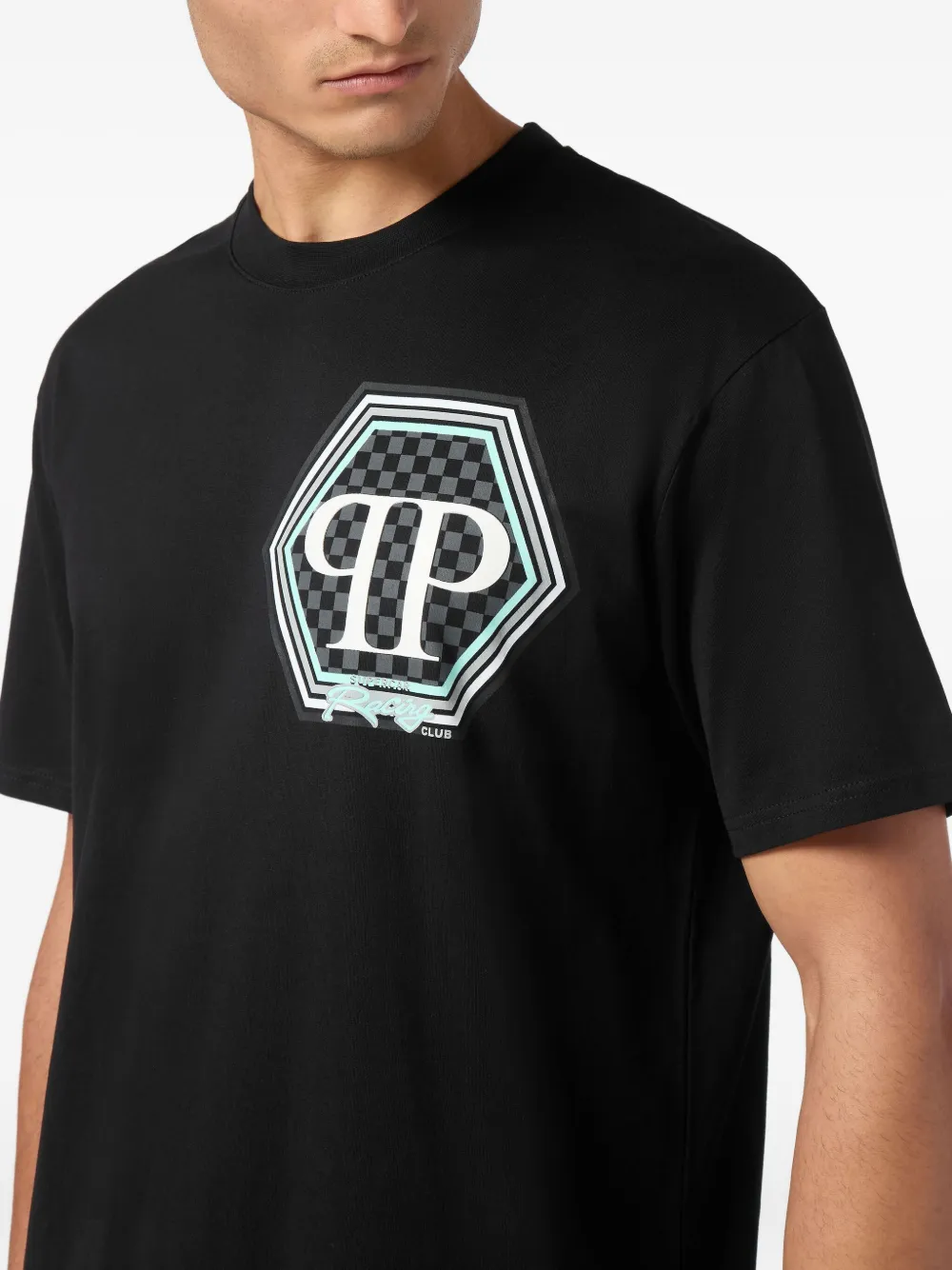 Philipp Plein hexagon-logo T-shirt Zwart
