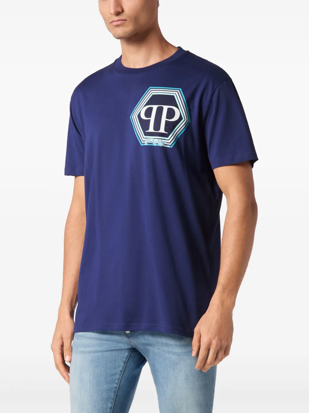Philipp Plein Hexagon T-shirt Blauw