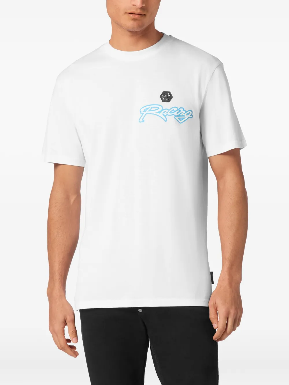Philipp Plein Stripes Hexagon T-shirt Wit