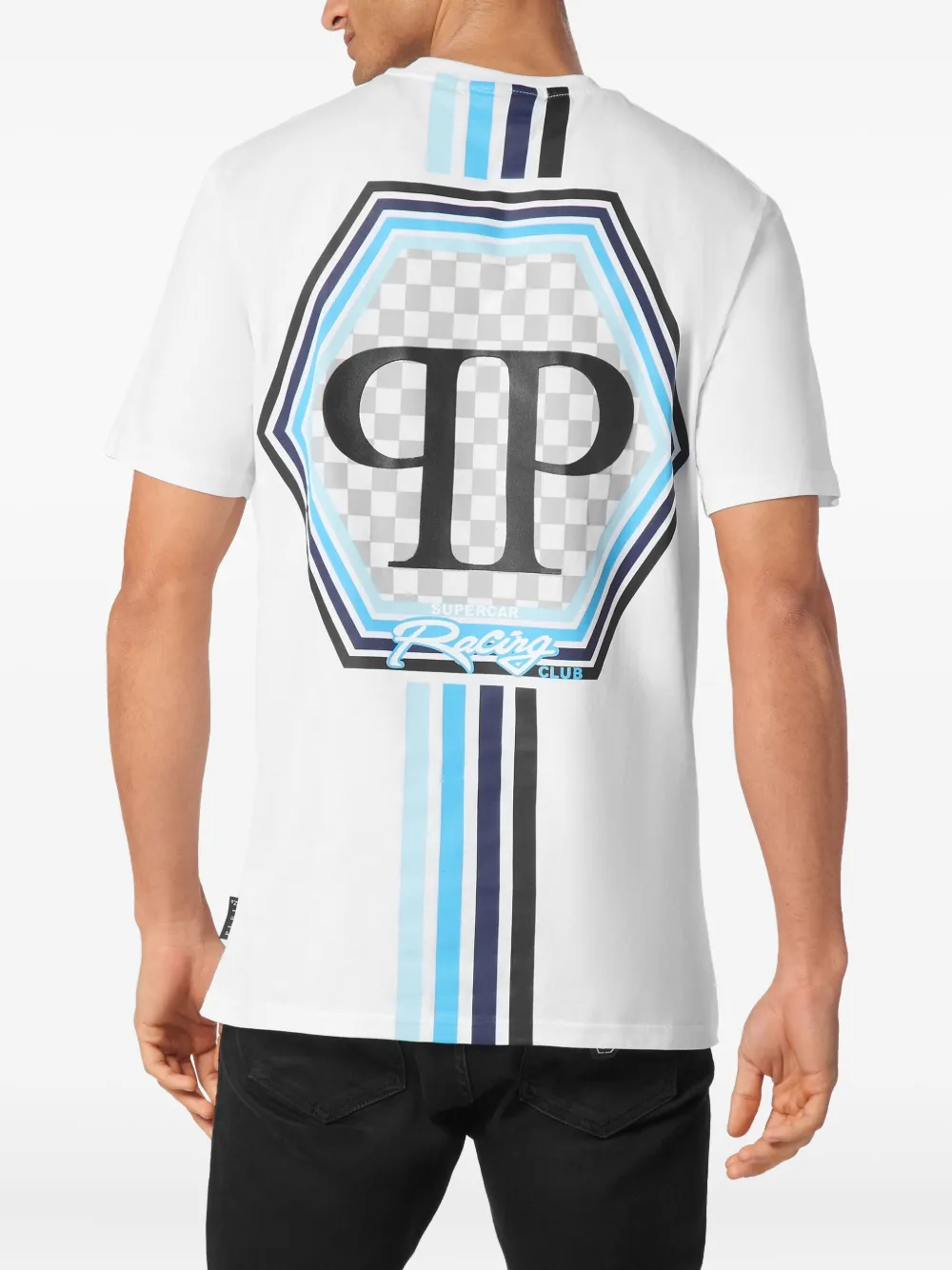 Philipp Plein Stripes Hexagon T-shirt Wit