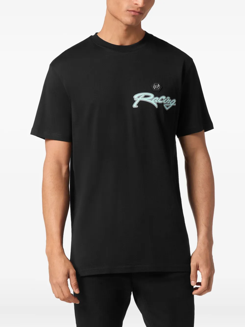 Philipp Plein Stripes Hexagon T-shirt Zwart
