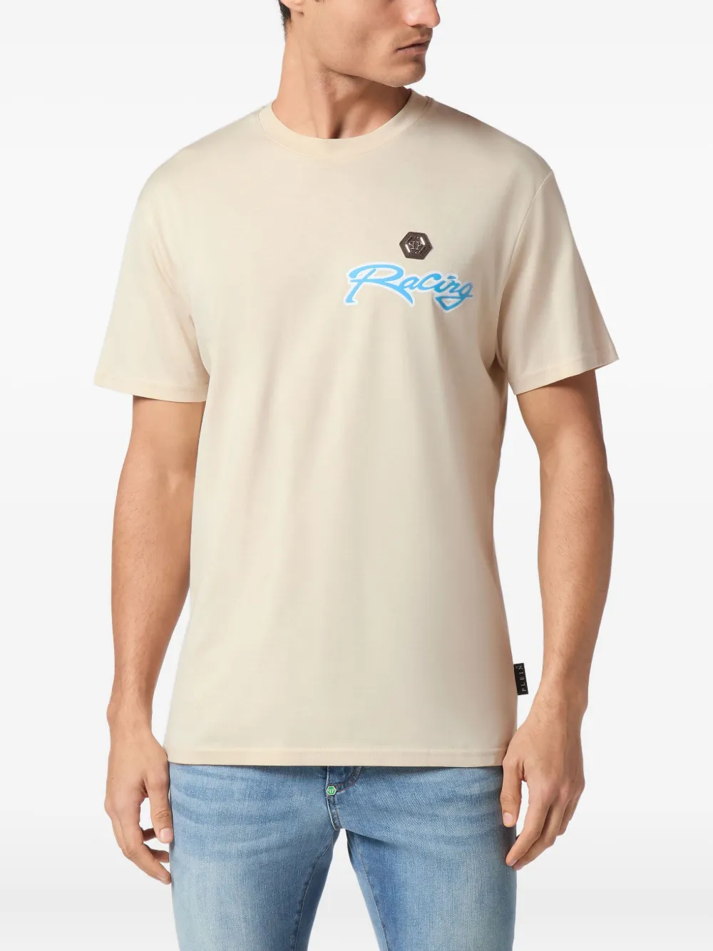 Philipp Plein hexagon-stripe T-shirt Beige