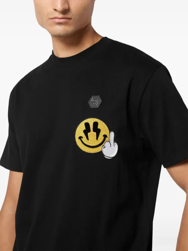 Philipp Plein smile-patch T-shirt | Black | FARFETCH