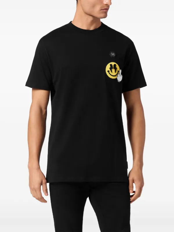 Philipp Plein smile-patch T-shirt | Black | FARFETCH