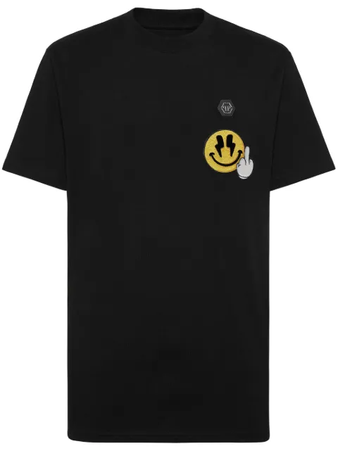 Philipp Plein smile-patch T-shirt