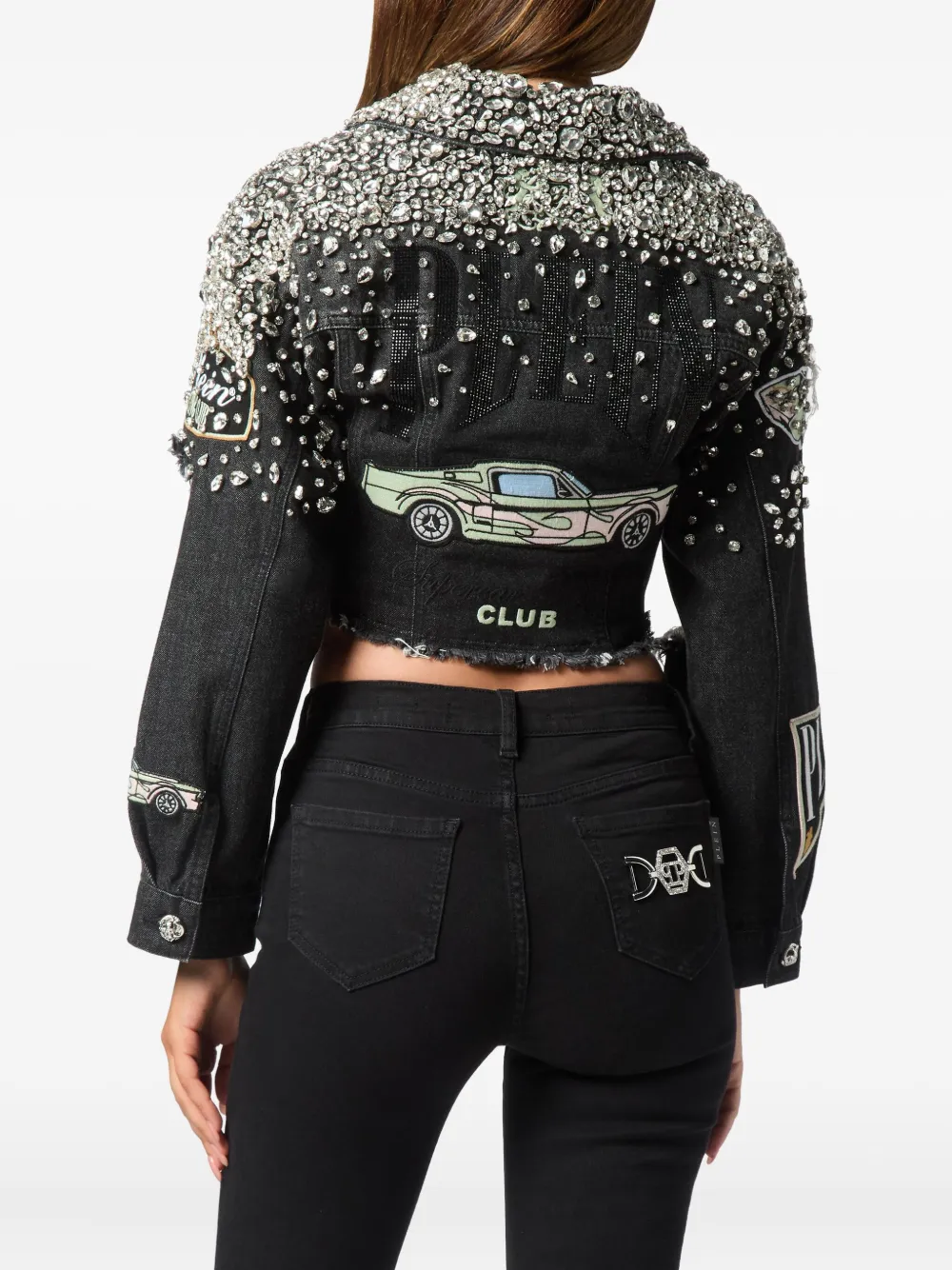 Philipp Plein Denim jack Zwart