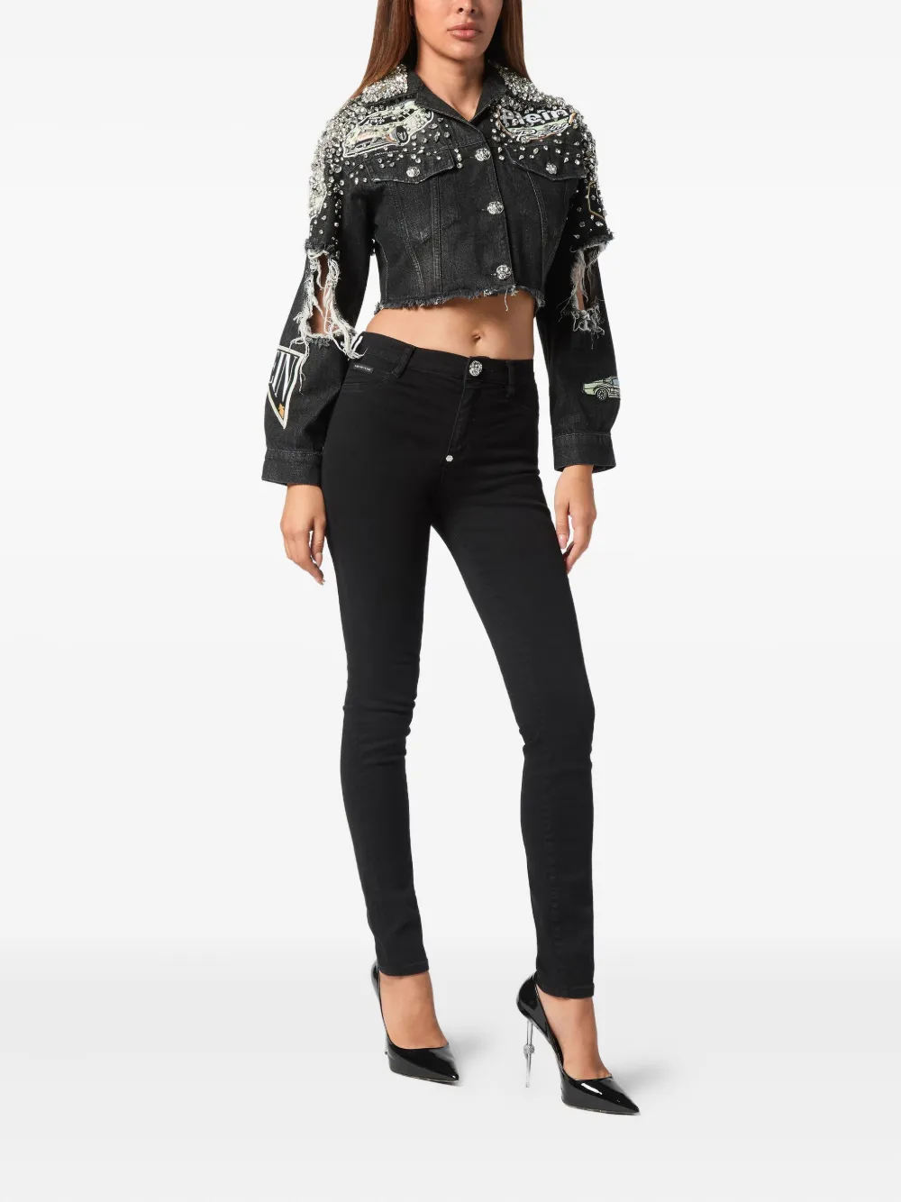 Philipp Plein Denim jack Zwart
