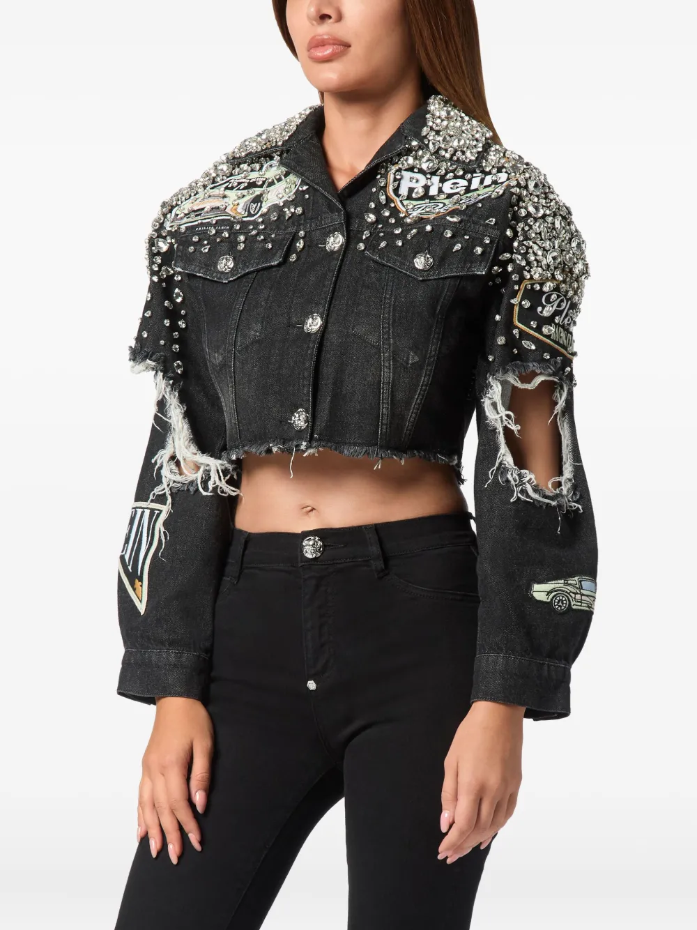 Philipp Plein Denim jack Zwart
