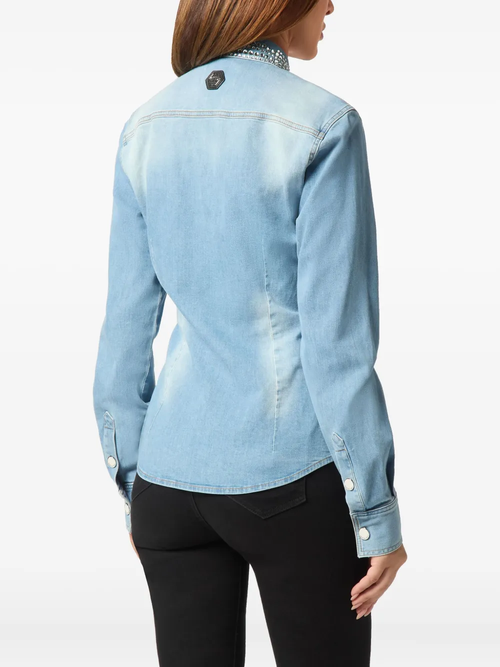 Philipp Plein Blouse verfraaid met kristal Blauw