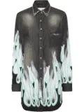 Philipp Plein Flame Racing denim shirt - Grey