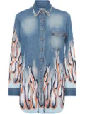 Philipp Plein Flame Racing denim shirt - Blue
