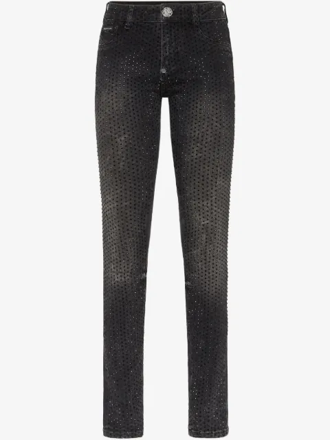 Philipp Plein Calça jeans com aplicação de cristais