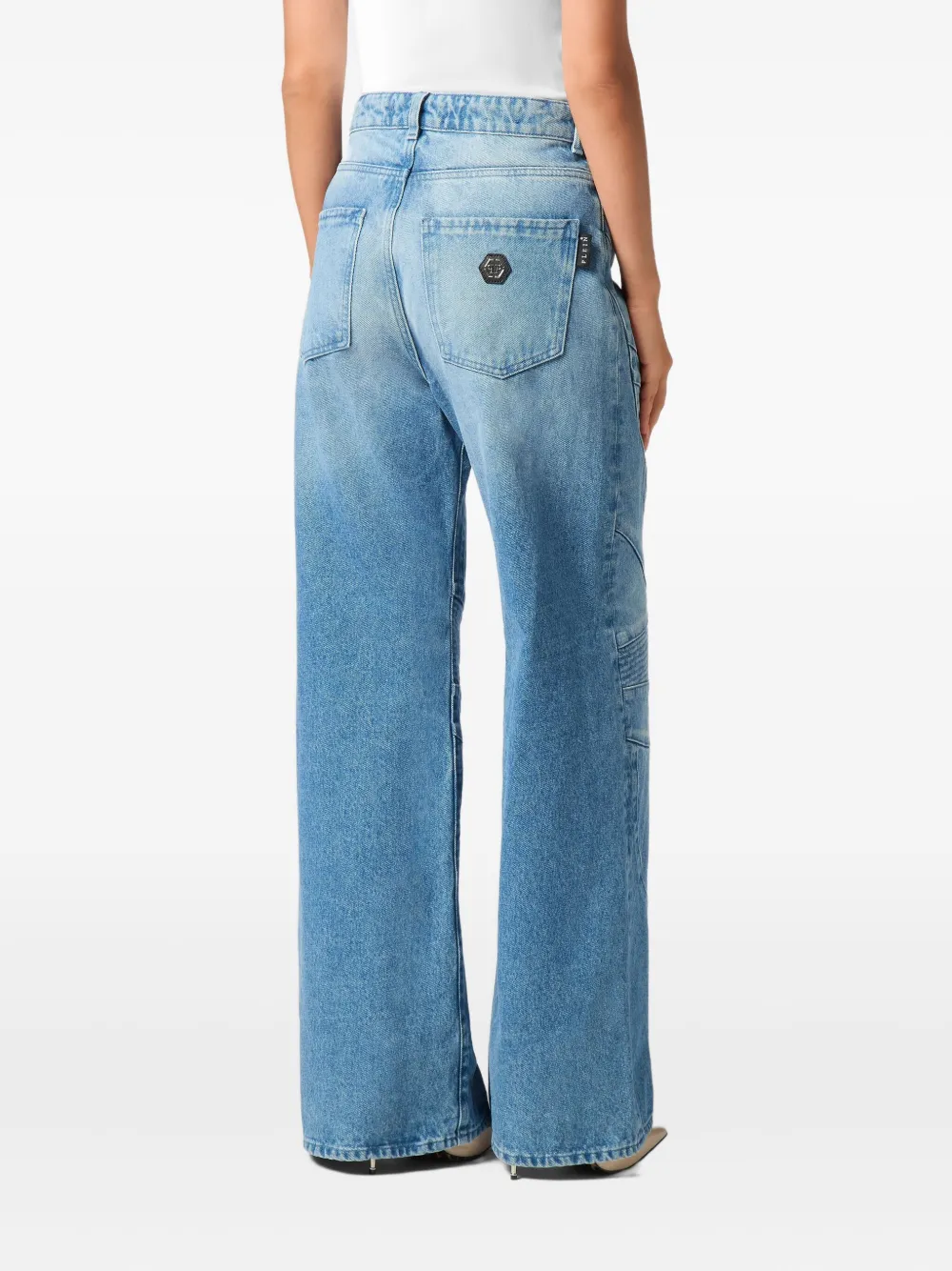 Philipp Plein Wide-leg Jeans In Blue