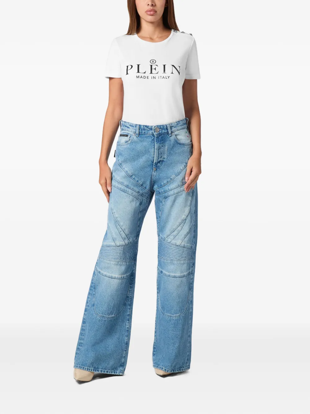 Philipp Plein wide-leg jeans - Blauw