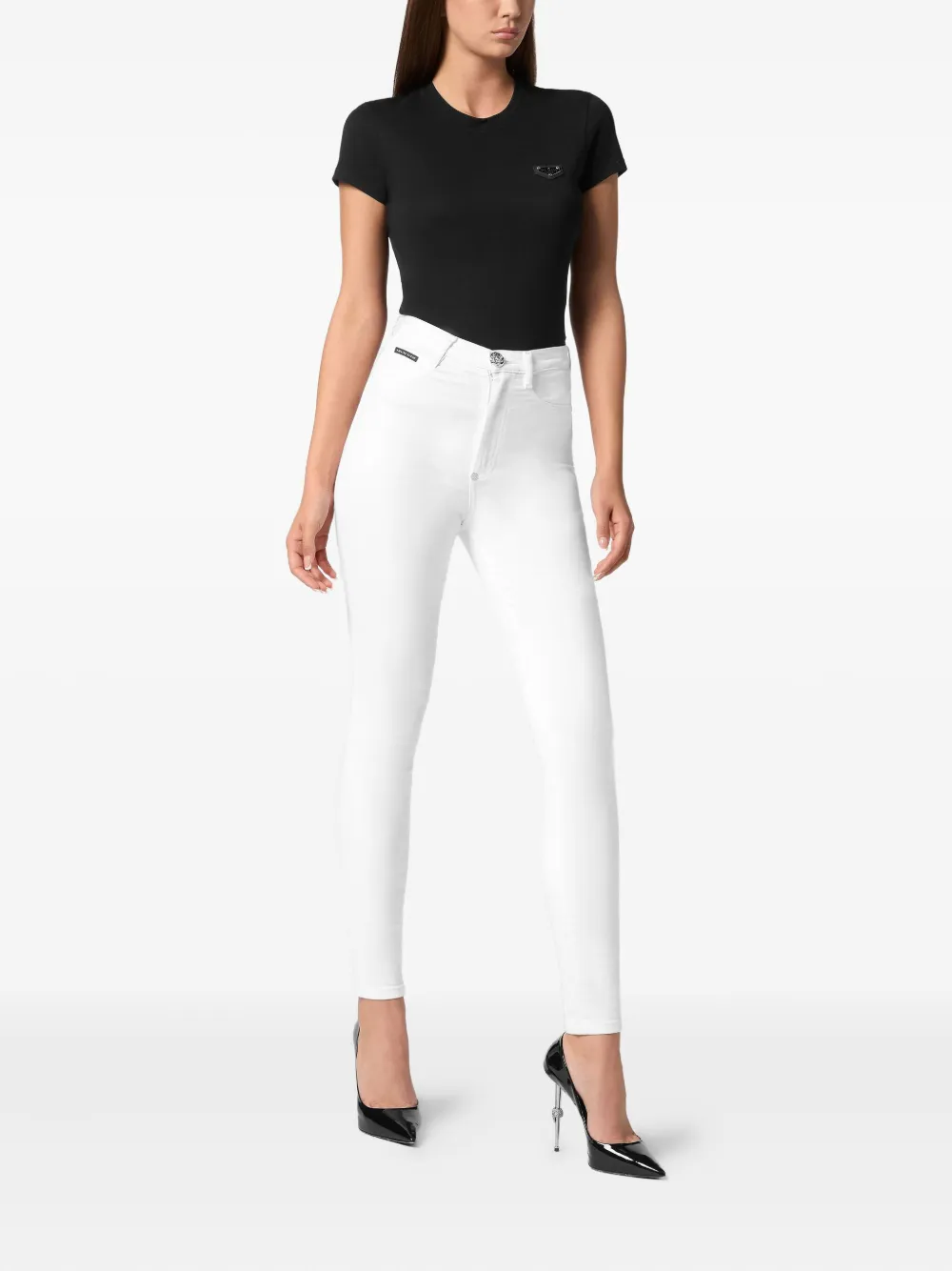 Philipp Plein high-waisted skinny-cut jeans - Wit