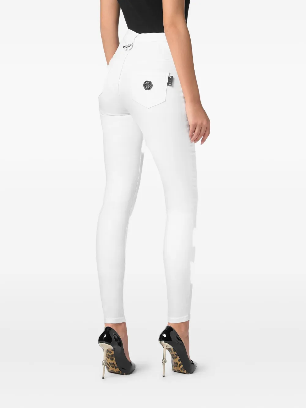 Philipp Plein High waist skinny jeans Wit