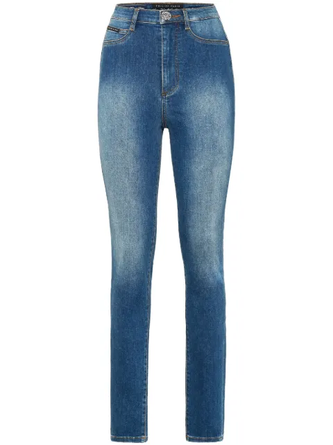 Philipp Plein Calça jeans flare de cintura alta