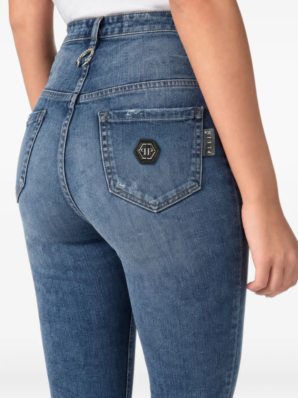 Philipp Plein High waist jeans Blauw