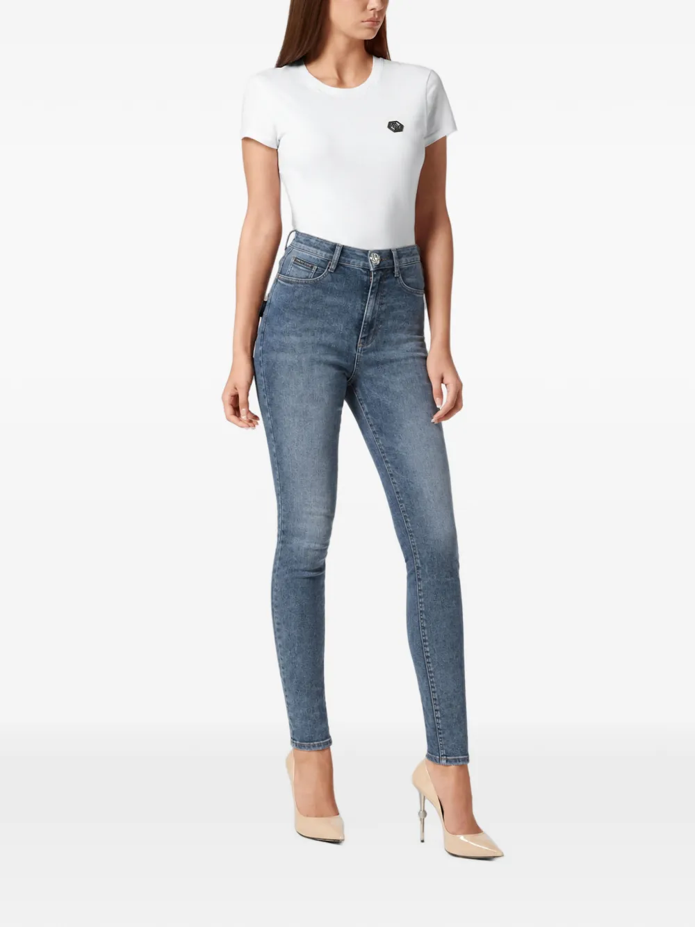 Philipp Plein High waist jeans Blauw