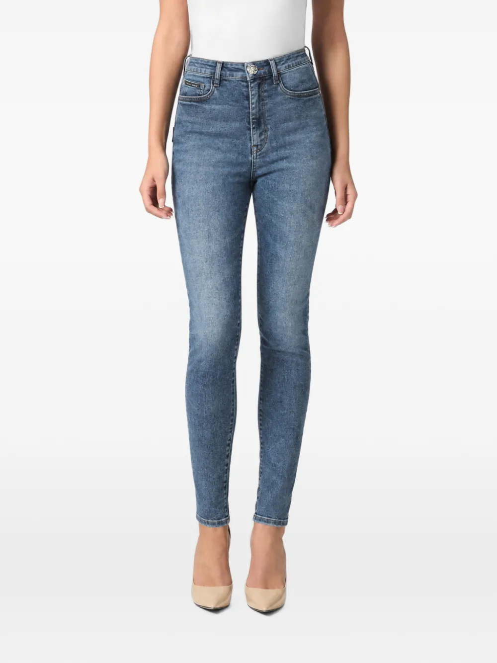 Philipp Plein High waist jeans Blauw