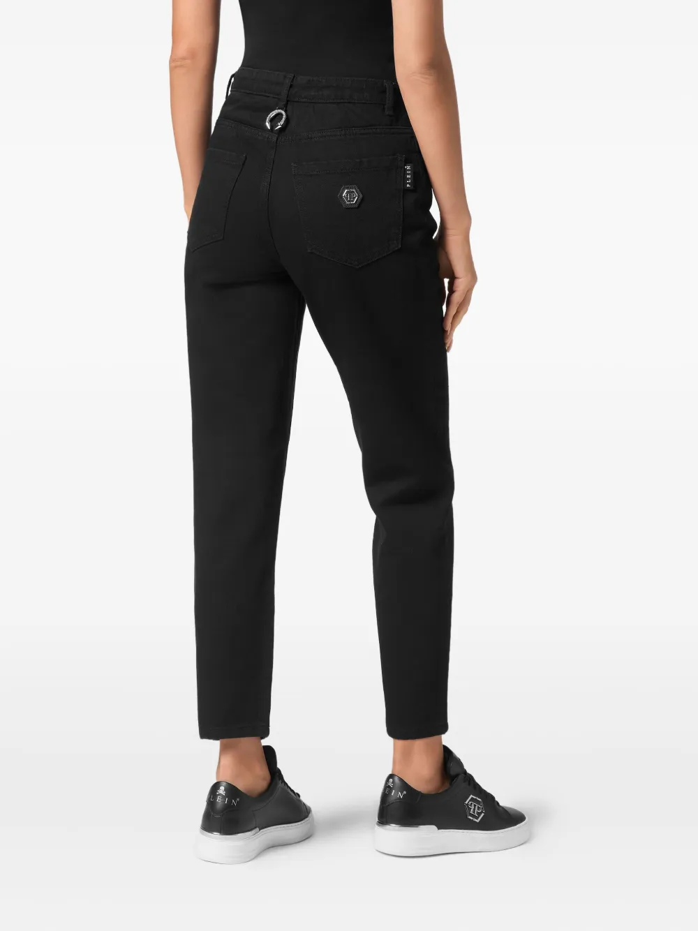Philipp Plein Jeans met logo-applicatie Zwart