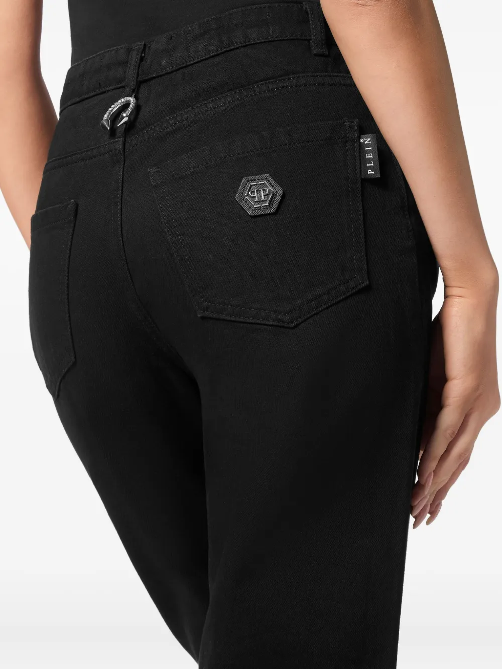 Philipp Plein Jeans met logo-applicatie Zwart