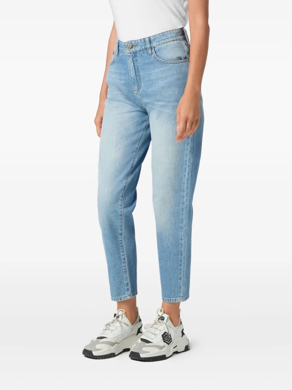 Philipp Plein Jeans met logo-applicatie Blauw
