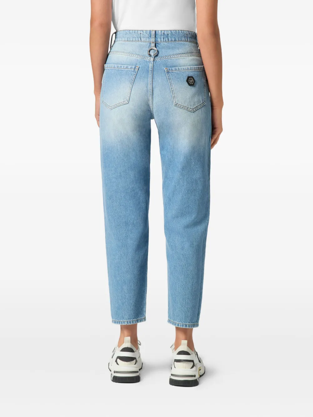 Philipp Plein Jeans met logo-applicatie Blauw