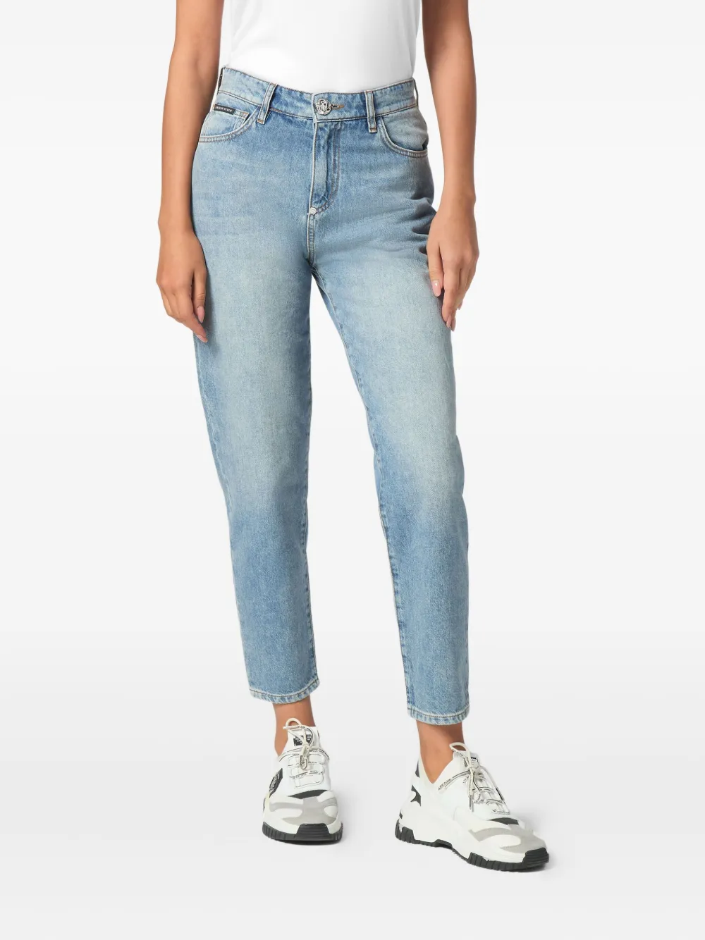 Philipp Plein Jeans met logoplakkaat Blauw