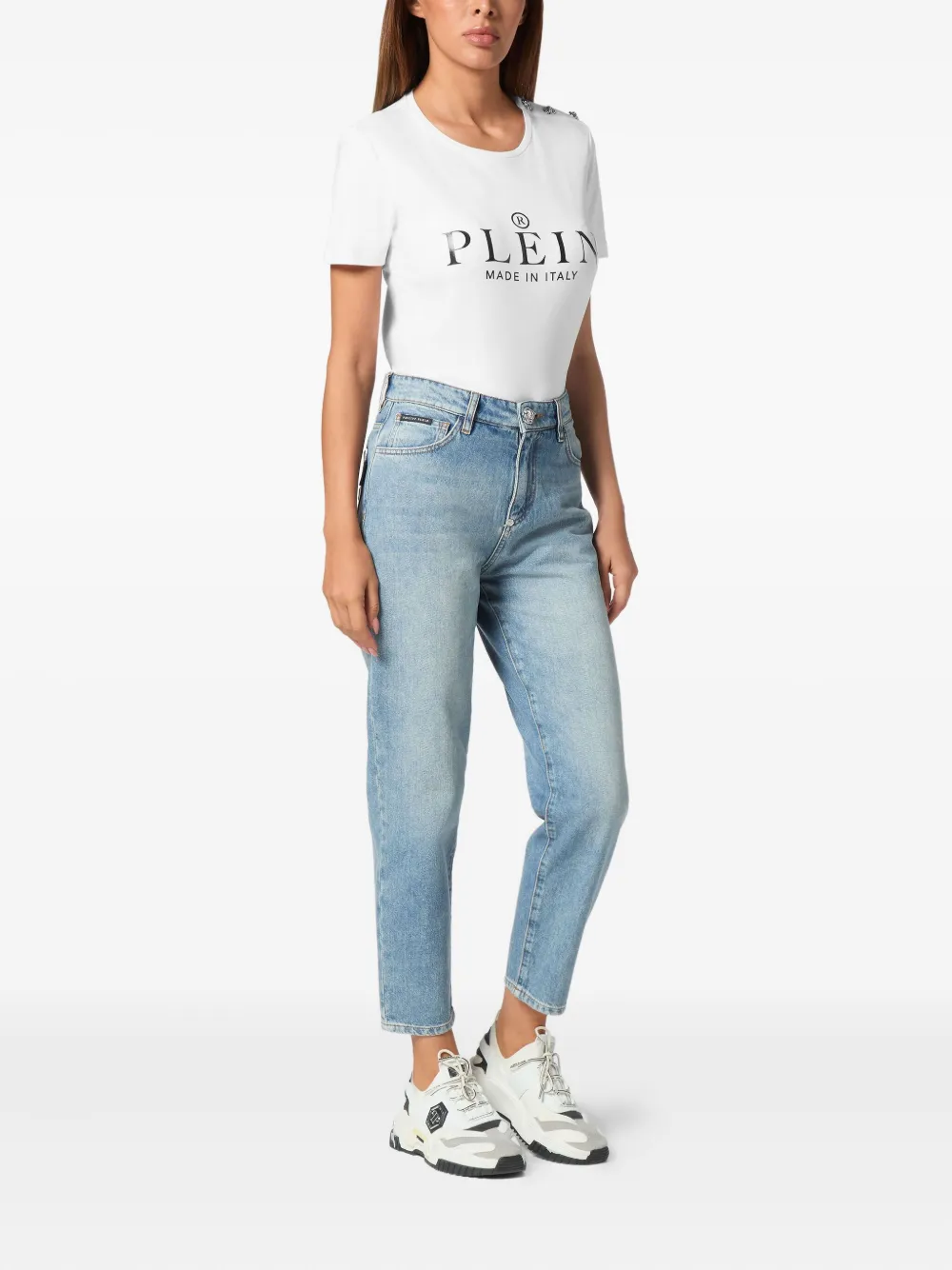 Philipp Plein logo-plaque jeans - Blauw