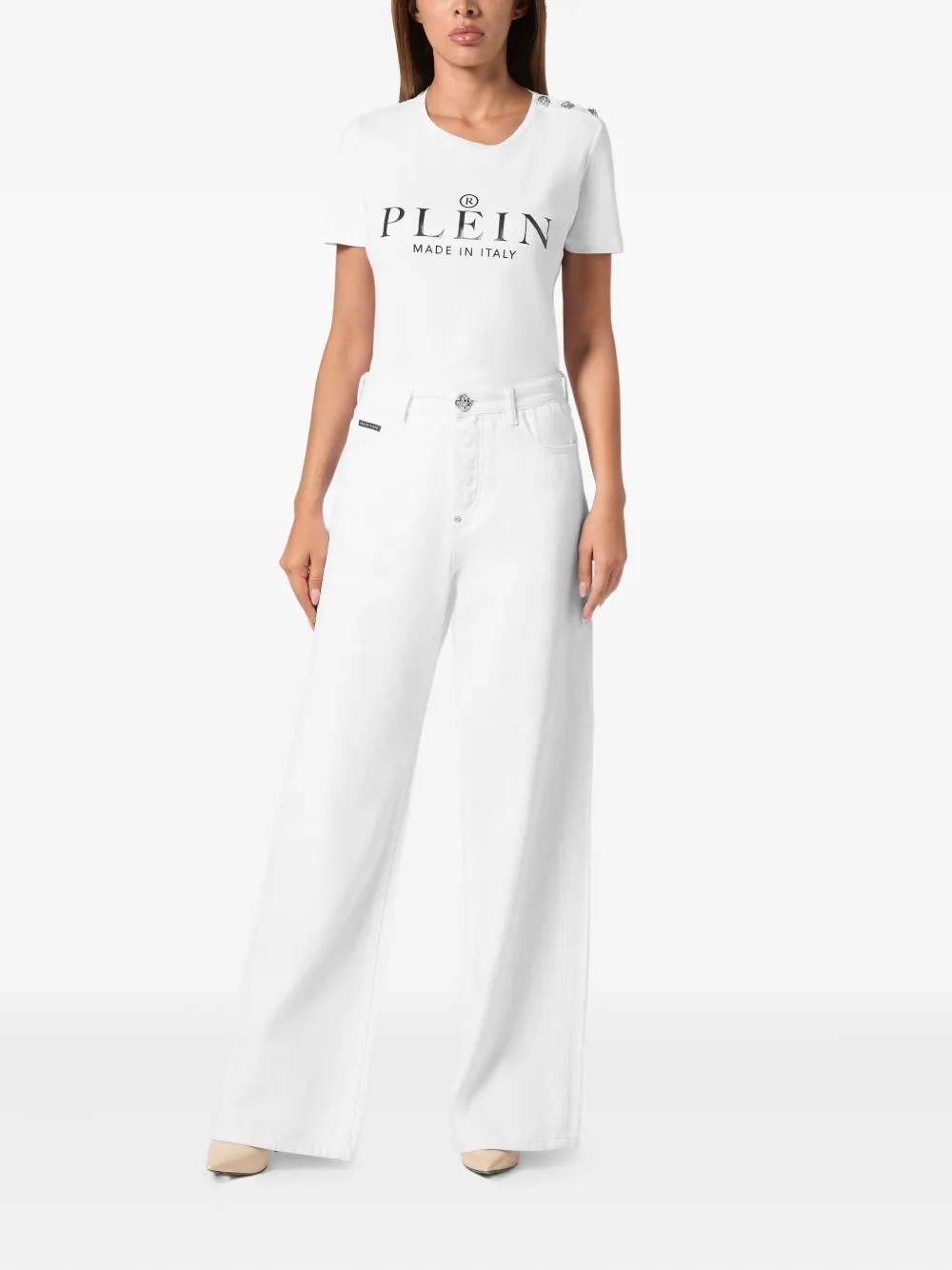 Philipp Plein wide-leg jeans - Wit