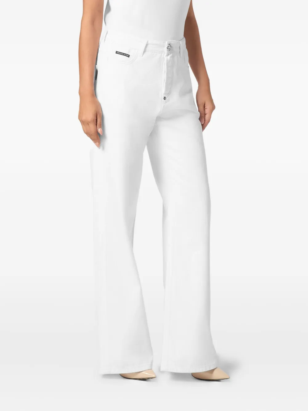 Philipp Plein Jeans met wijde pijpen Wit