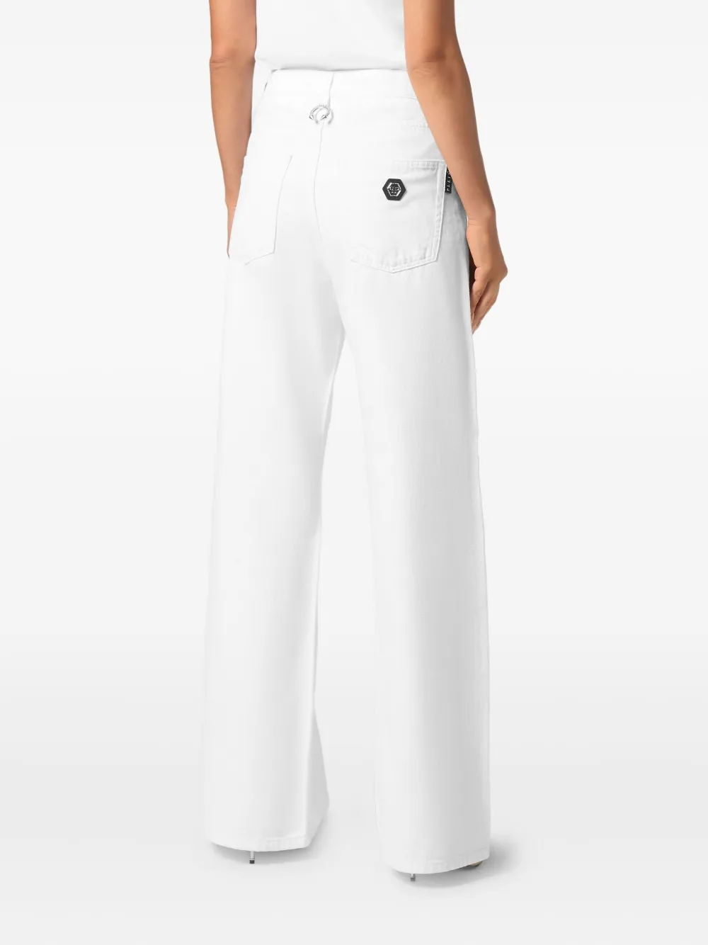 Philipp Plein Jeans met wijde pijpen Wit