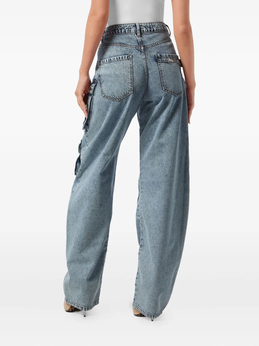 Philipp Plein Cargo jeans met wijde pijpen Blauw