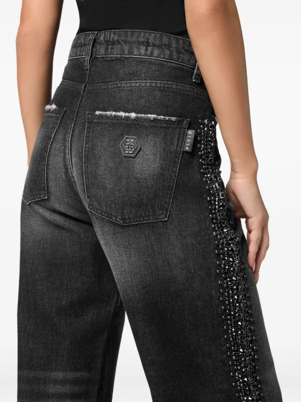 archive Roen PHILIPP PLEIN　デニムパンツ　34 刺繍 PHILIPP PLEIN ブラックデニムパンツ 34 archive Roen PHILIPP PLEIN