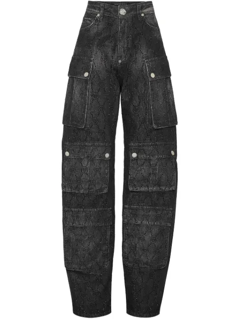 Philipp Plein Cargo Monogram Strass jeans