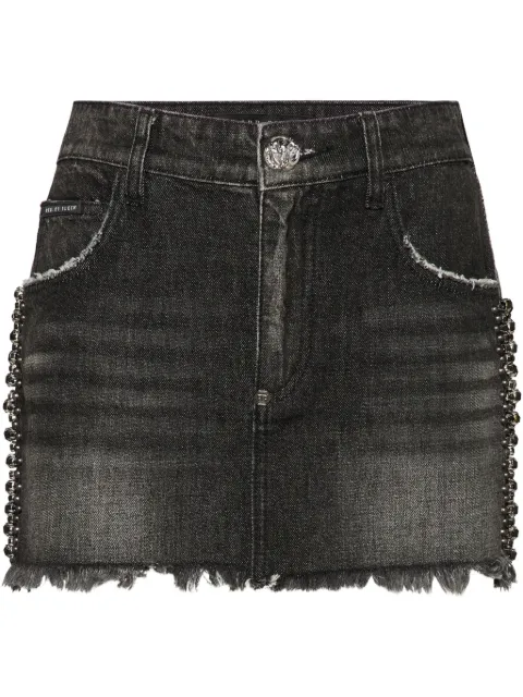 Philipp Plein تنورة ميني 'ريب ستراس'