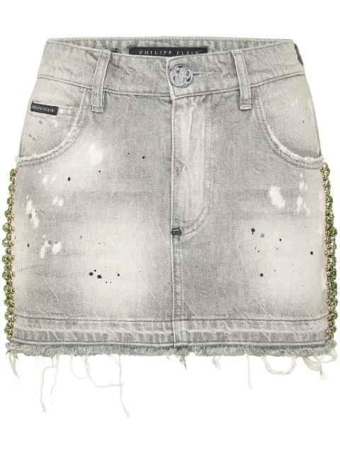 Philipp Plein crystal-embellished mini skirt