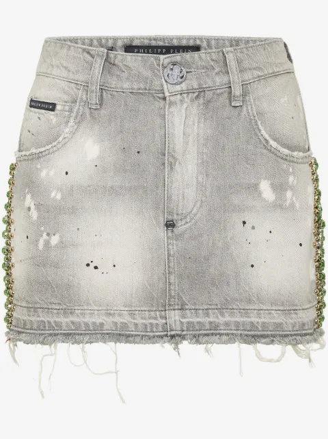 Philipp Plein crystal-embellished mini skirt