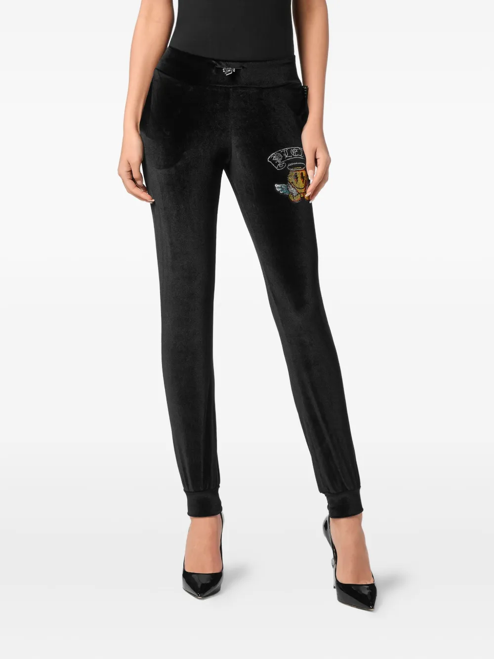 Philipp Plein velvet track pants - Zwart