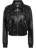 Philipp Plein eyelet-detailing bomber jacket - Black