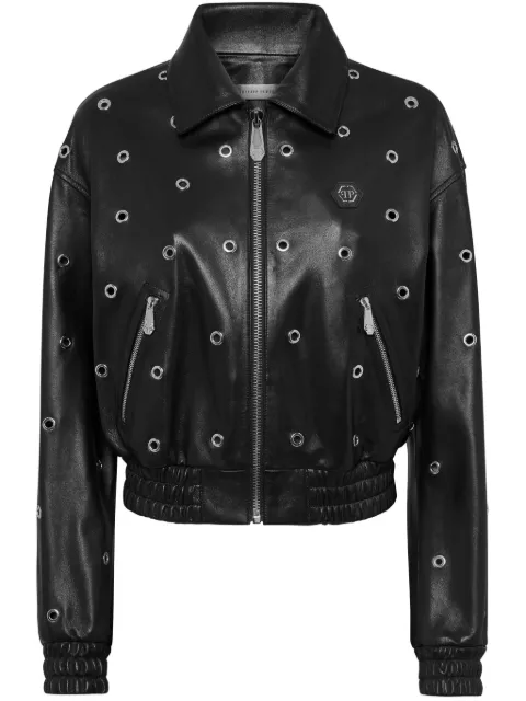 Philipp Plein eyelet-detailing bomber jacket 