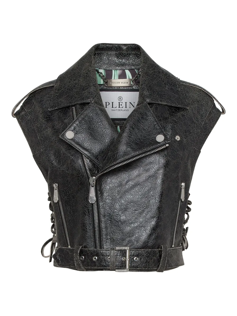 Philipp Plein lace up-detail gilet | Black | Image 1