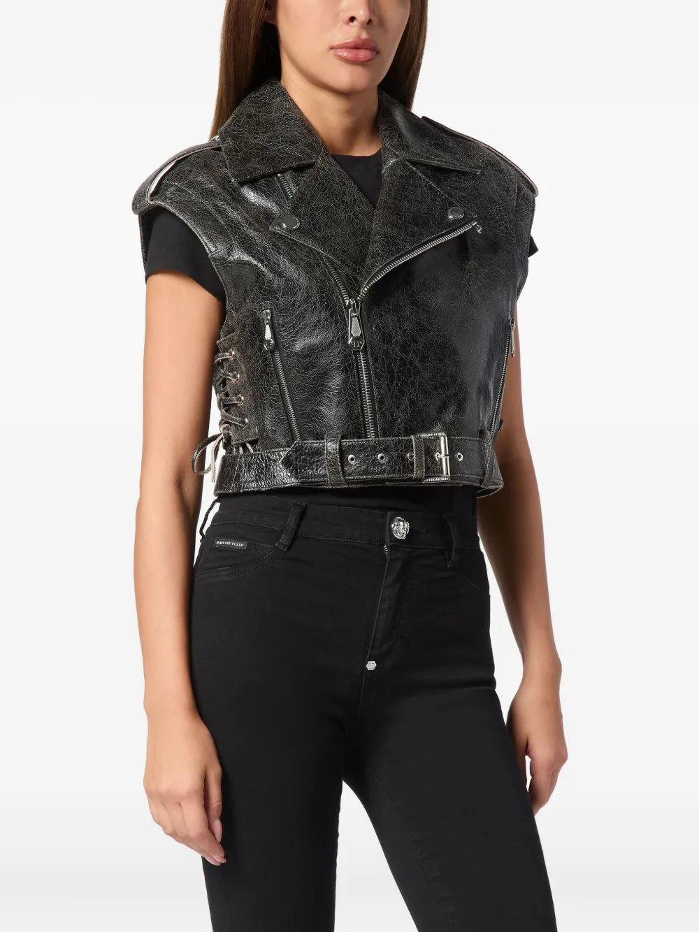 Philipp Plein lace up-detail gilet | Waistcoats & Gilets | Image 2