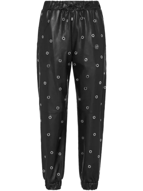 Philipp Plein Eyelet leather trousers