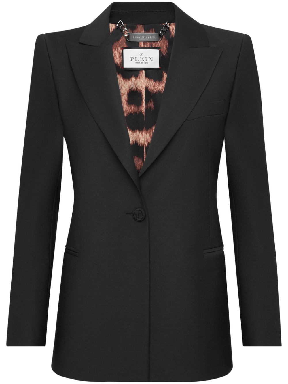 Philipp Plein Skull-strass wool blazer - Black