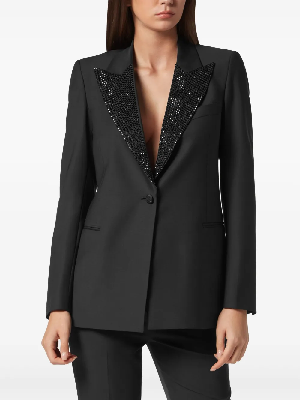 Shop Philipp Plein Skull Blazer In Black