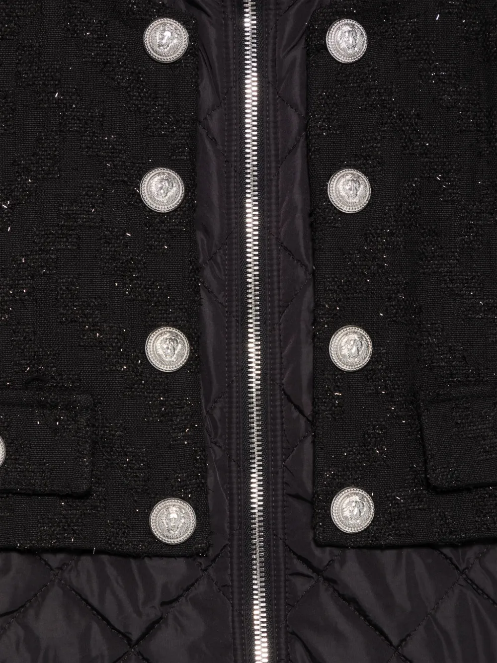 Balmain Kids Hoodie met vlakken Zwart