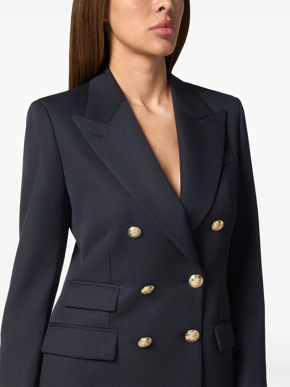 PHILIPP PLEIN MARINE-FIT WOOL BLAZER